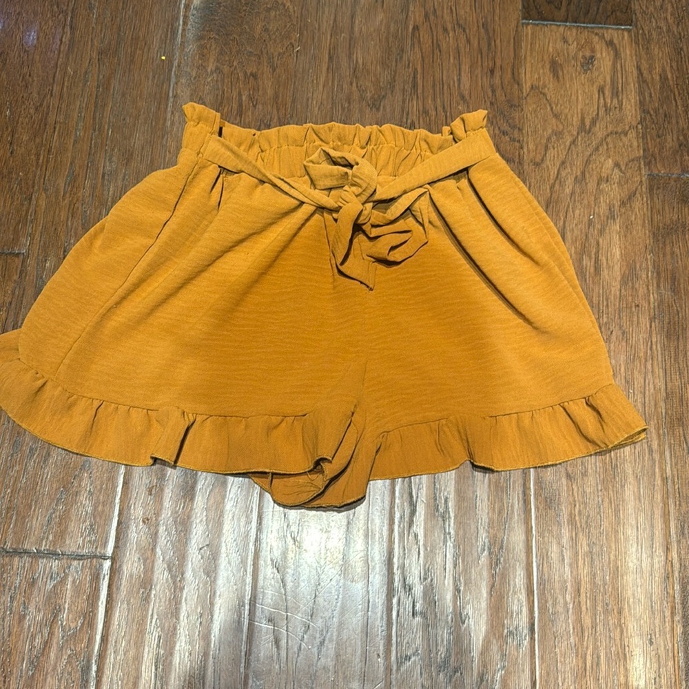 Rust tie shorts